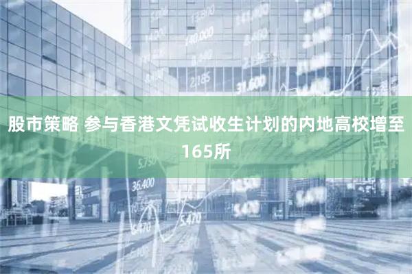 股市策略 参与香港文凭试收生计划的内地高校增至165所